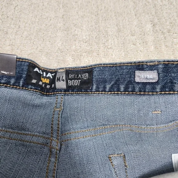 Ariat M4 Jeans Men 36x34 Relaxed Bootcut Carbine Rebar Cowboy Rodeo Stretch Blue